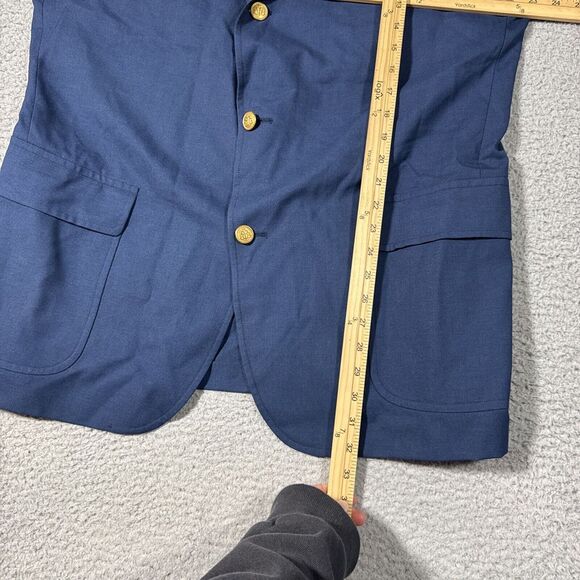 VTG Brooks Brothers Men 44 MLG Pocket Navy Blazer Ivy Style USA Gold Button Wool - Picture 5 of 16